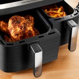 Tefal Dual Easy Fry & Grill EY905B Doppia 8,3 L Indipendente 2700 W Friggitrice ad aria calda Grigio Nero, Friggitrice ad aria calda, 8,3 L, Doppia, Grigio, Touch, Indipendente