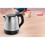 Tefal Subito, Bollitore accaio/Nero, 1 L, 2400 W, Nero, Acciaio inox, Acciaio inox, Indicatore del livello dell'acqua, Senza filo