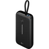 goobay Powerbank 20.000 mAh, cavo USB-C integrato 13 cm, 30 watt Nero