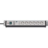 Brennenstuhl Multipresa Premium-Line 6 vie, formato 19", Ciabatta Nero/Grigio chiaro