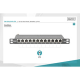 Digitus Pannello patch slim 10", 12 porte, Cat.6a, Patch Panel Nero