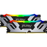 Kingston FURY FURY 96GB 6400MT/s DDR5 CL32 DIMM (Kit da 2) Renegade RGB XMP, Memoria argento/Nero, 96 GB, 2 x 48 GB, DDR5, 288-pin DIMM