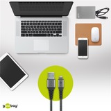 goobay cavo adattatore USB 2.0, connettore USB-A > connettore Lightning grigio/Argento
