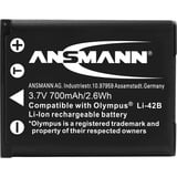 Ansmann A-Oly LI 42 B Ioni di Litio 650 mAh, Batteria fotocamera 650 mAh, 3,7 V, Ioni di Litio, 1 pezzo(i)