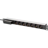 Digitus Multipresa 19" PDU con profilo in alluminio, 7 vie, Ciabatta Nero/alluminio