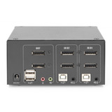 Digitus Switch KVM DisplayPort 2x 1 Nero