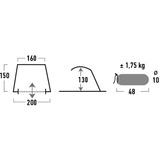 High Peak Tenda da spiaggia Rapid Beach 80 argento/grigio