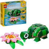 LEGO Creator 3 in 1 Tartaruga con Ninfea, Giochi di costruzione Animale Giocattolo Trasformabile in Camaleonte o Rana, Regalo 7+ Anni, Set da costruzione, 7 anno/i, Plastica, 124 pz, 176 g