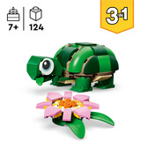 LEGO Creator 3 in 1 Tartaruga con Ninfea, Giochi di costruzione Animale Giocattolo Trasformabile in Camaleonte o Rana, Regalo 7+ Anni, Set da costruzione, 7 anno/i, Plastica, 124 pz, 176 g