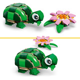 LEGO Creator 3 in 1 Tartaruga con Ninfea, Giochi di costruzione Animale Giocattolo Trasformabile in Camaleonte o Rana, Regalo 7+ Anni, Set da costruzione, 7 anno/i, Plastica, 124 pz, 176 g