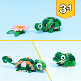 LEGO Creator 3 in 1 Tartaruga con Ninfea, Giochi di costruzione Animale Giocattolo Trasformabile in Camaleonte o Rana, Regalo 7+ Anni, Set da costruzione, 7 anno/i, Plastica, 124 pz, 176 g