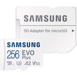 Samsung MicroSD EVO Plus 256 GB, Scheda di memoria bianco, 256 GB, MicroSDXC, UHS-I, 160 MB/s, Class 3 (U3), V30