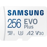 Samsung MicroSD EVO Plus 256 GB, Scheda di memoria bianco, 256 GB, MicroSDXC, UHS-I, 160 MB/s, Class 3 (U3), V30