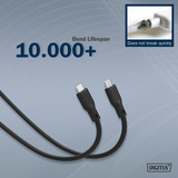 Digitus Cavo di collegamento in silicone USB4 Gen 2x2 USB-C > USB-C Nero