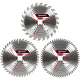 EINHELL Set di lame per sega circolare HM, Ø 250 x 30mm, 3,2mm, 24 denti / 42 denti / 60 denti, Impostare la lama per sega 