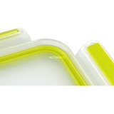 Emsa CLIP & GO XL Contenitore per il pranzo 1,3 L Verde, Trasparente 1 pz, Scatola per il pranzo trasparente/Verde, Contenitore per il pranzo, Adulto, Verde, Trasparente, Monocromatico, Quadrato, Germania
