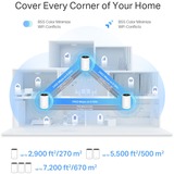 TP-Link Deco XE75 Tri-band (2,4 GHz/5 GHz/6 GHz) Wi-Fi 6E (802.11ax) Bianco 3 Interno, Router di rete bianco, Bianco, Interno, 510 m², Tri-band (2,4 GHz/5 GHz/6 GHz), Wi-Fi 6E (802.11ax), 802.11a, 802.11b, 802.11g, Wi-Fi 4 (802.11n), Wi-Fi 5 (802.11ac), Wi-Fi 6 (802.11ax), Wi-Fi 6E...