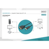 Digitus Cavo adattatore DisplayPort > DVI-D, Interlock Nero