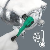 Wera 8010 B Zyklop Comfort Cricchetto, 3/8", Pistola Nero/Verde