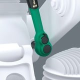 Wera 8010 B Zyklop Comfort Cricchetto, 3/8", Pistola Nero/Verde