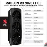 XFX Radeon RX 9070 XT OC Mercury RGB Magnetic Air, Scheda grafica Nero