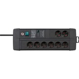 Brennenstuhl Multipresa Premium-Line 8 vie Duo, Ciabatta Nero