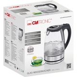 Clatronic Bollitore d'acqua in vetro WKS 3744 G Nero/Argento