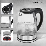 Clatronic Bollitore d'acqua in vetro WKS 3744 G Nero/Argento