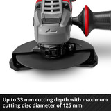 EINHELL Smerigliatrice angolare a batteria professionale TP-AG 18/125 CE Q Li - Solo, 18 Volt rosso/Nero
