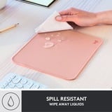 Logitech Mouse Pad Studio Series Rosa, Tappetino per mouse rosa, Rosa, Monocromatico, Nylon, Poliestere, Gomma, Barra appoggiaferro antiscivolo
