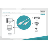 Digitus Cavo di collegamento USB 2.0 USB-A (spina) > USB-B (spina) beige