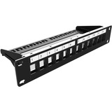 Digitus Pannello patch modulare, 8 porte, Patch Panel Nero, 8 porte, Nero, Montaggio a rack, 1U, 270 mm, 120 mm, 171,212 g