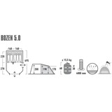 High Peak Tenda tunnel familiare Bozen 5.0 grigio/Verde