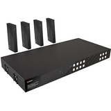 Lindy Extender Matrice HDBaseT 4x4 HDMI 4K60 Cat.6 150m, Splitter HDMI Nero