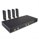 Lindy Extender Matrice HDBaseT 4x4 HDMI 4K60 Cat.6 150m, Splitter HDMI Nero