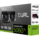 ASUS Dual -RTX5060TI-O8G NVIDIA GeForce RTX 5060 Ti 8 GB GDDR7, Scheda grafica Nero, GeForce RTX 5060 Ti, 8 GB, GDDR7, 128 bit, 7680 x 4320 Pixel, PCI Express 5.0