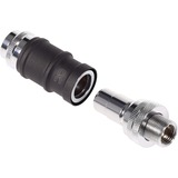 Alphacool ES Schnellverschluss BLH1A PushIn Set IG-IG con pressacavo, Connessione Nero (opaco)/cromo