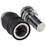 Alphacool ES Schnellverschluss BLH1A PushIn Set IG-IG con pressacavo, Connessione Nero (opaco)/cromo