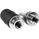 Alphacool ES Schnellverschluss BLH1A PushIn Set IG-IG con pressacavo, Connessione Nero (opaco)/cromo