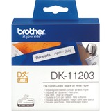 Brother DK-11203 nastro per etichettatrice Nero su bianco, Nastro di scrittura Nero su bianco, 1 pz, DK, Bianco, Termica diretta, Cina