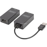 Digitus Set extender USB 1.1 CAT, 45 metri, Estensione USB Nero