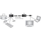 Digitus Set extender USB 1.1 CAT, 45 metri, Estensione USB Nero