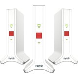 FRITZ! Mesh Set 4200, Ripetitore bianco/Rosso, Mesh Set 4200, Rosso, Bianco, 2x2/4x4, Ripetitore di rete, Potenza, WLAN, Dual-band (2.4 GHz/5 GHz), Wi-Fi 6E (802.11ax)