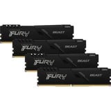 Kingston FURY FURY Beast 128GB 3600MT/s DDR4 CL18 DIMM (Kit da 4) Black, Memoria Nero, 128 GB, 4 x 32 GB, DDR4, 288-pin DIMM