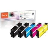 Peach PI300-971 cartuccia d'inchiostro 5 pz Compatibile Resa standard Nero, Ciano, Magenta, Giallo Resa standard, Nero, Ciano, Magenta, Giallo, 12 ml, 6 ml, 5 pz, Confezione multipla