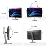 Philips 27B2U4601/00 Monitor PC 68,6 cm (27") 2560 x 1440 Pixel Quad HD LCD Grigio, Monitor LED grigio scuro/Argento, 68,6 cm (27"), 2560 x 1440 Pixel, Quad HD, LCD, 4 ms, Grigio