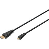 Digitus Cavo HDMI High Speed con Ethernet, tipo D > tipo A Nero