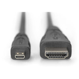 Digitus Cavo HDMI High Speed con Ethernet, tipo D > tipo A Nero