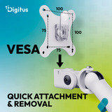 Digitus Supporto per monitor design doppio, 2x 35", 2x 10 kg, Base per monitor bianco