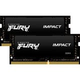 Kingston FURY FURY 32GB 3200MT/s DDR4 CL20 SODIMM (Kit of 2) Impact, Memoria Nero, 32 GB, 2 x 16 GB, DDR4, 260-pin SO-DIMM